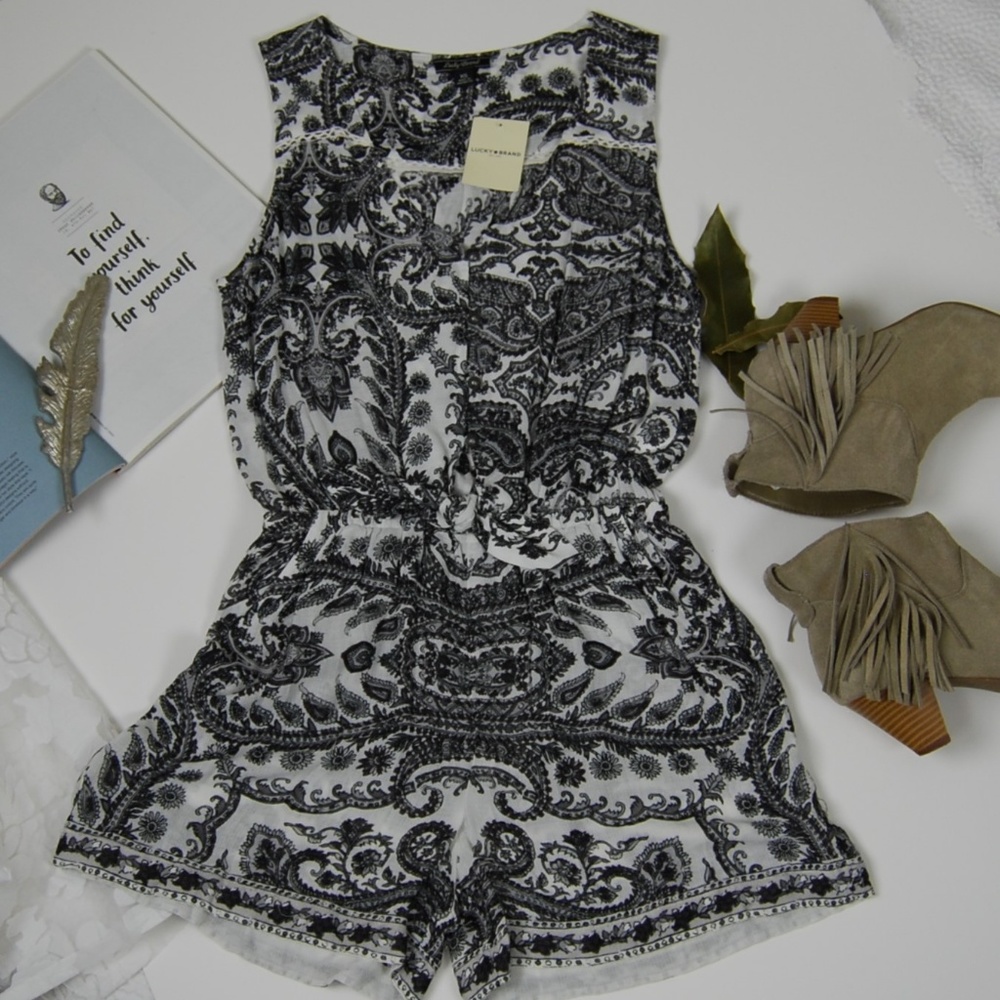 Lucky Brand Tie Front Romper